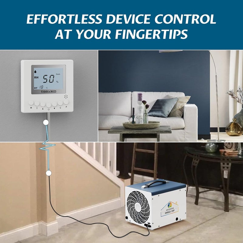 ARGENDON Remote Controller for Digital Humidity and Temperature, Included 26ft Cable Suitable for Shield 35P,Sandidry 55C Basement/Crawl Space Dehumidifier, White - Image 3